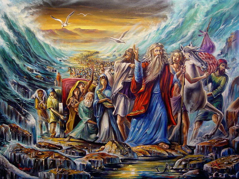 Моисей ведет евреев через море